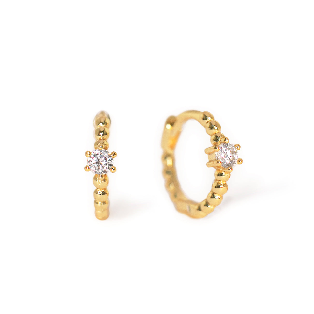 Pave Perle Pendientes Huggie