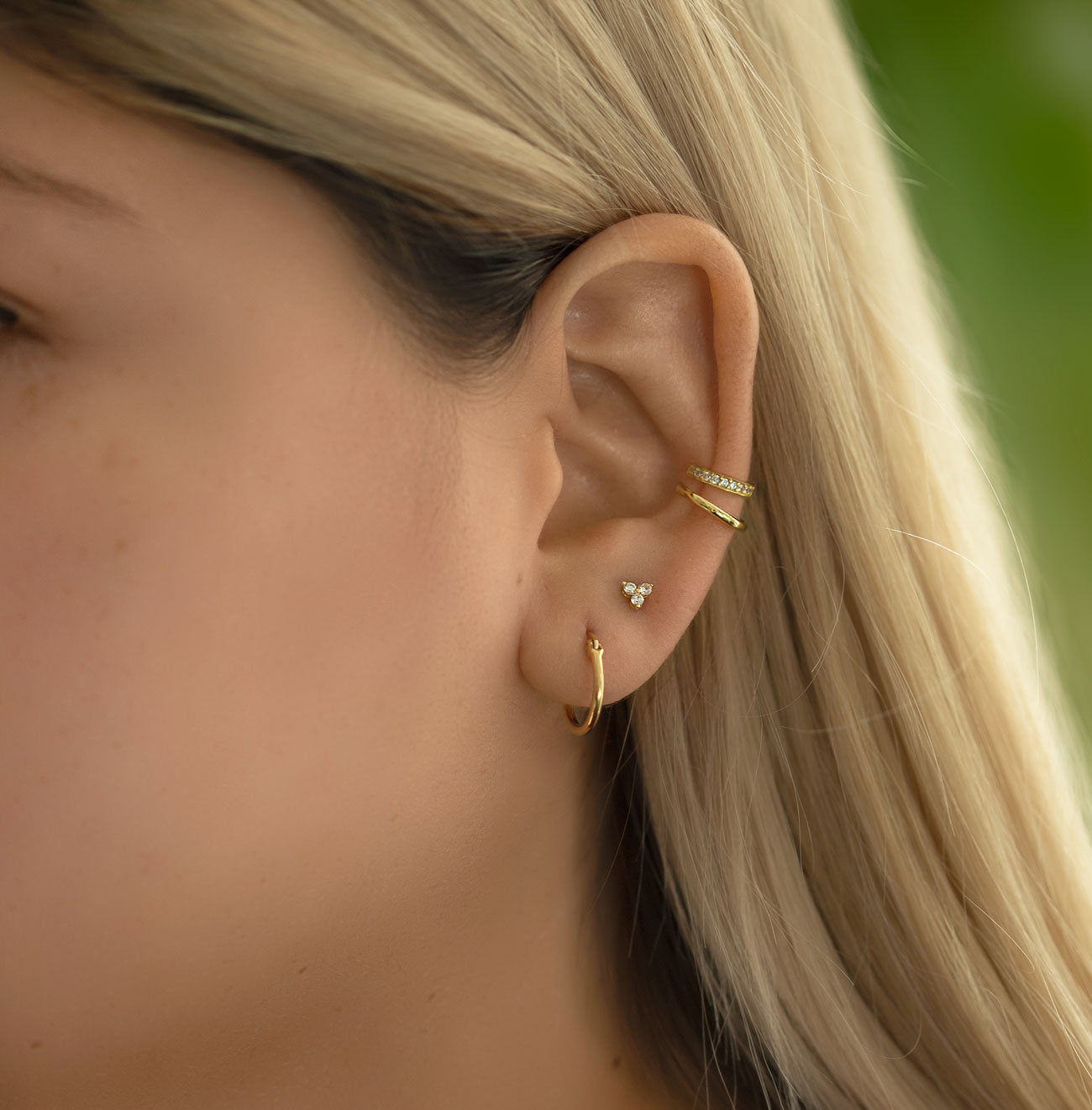 Pendientes de clover pavé diminutos