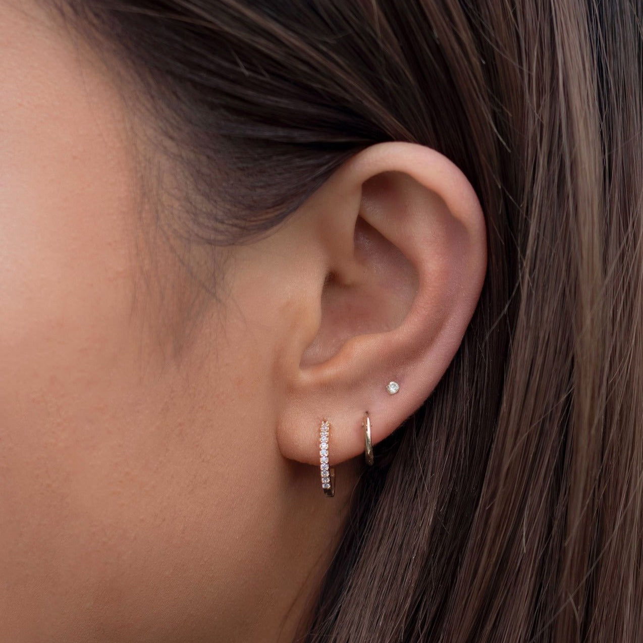 Pendientes clásicos de aro Huggie