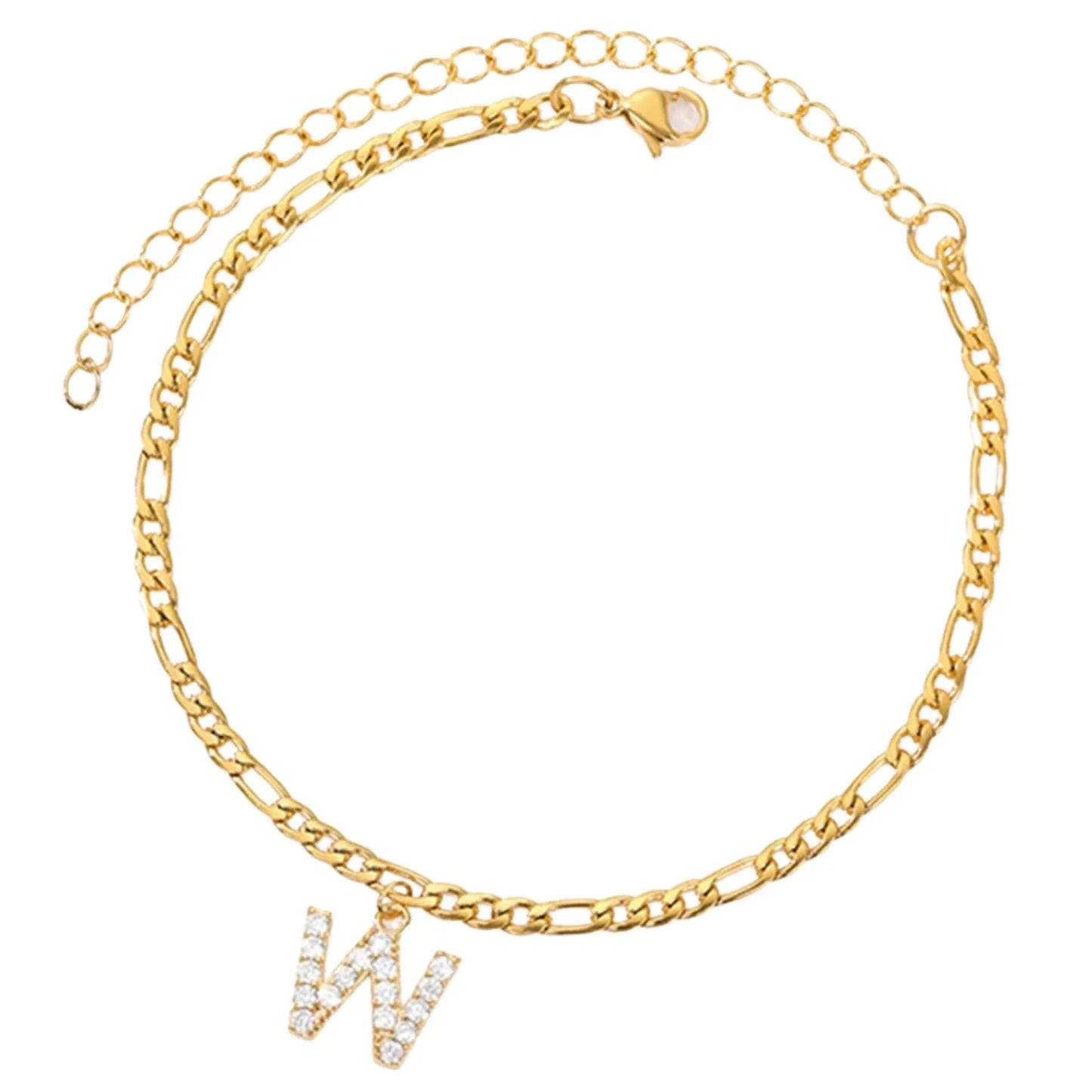 Tobillo con Inicial - Pulsera de tobillo con su inicial