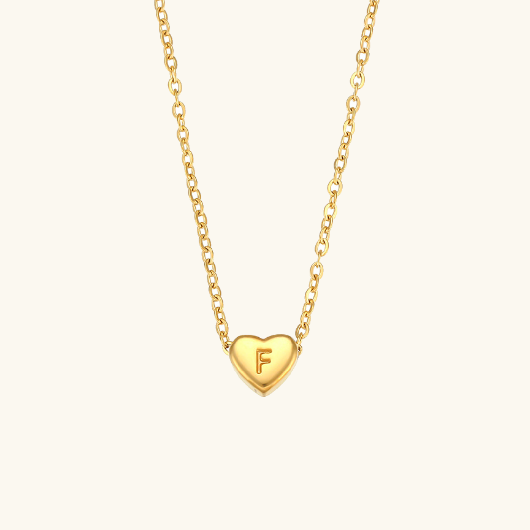 Corazón - Collar de iniciales de oro