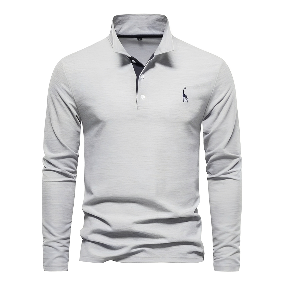Antoine - Polo casual de manga larga para hombres
