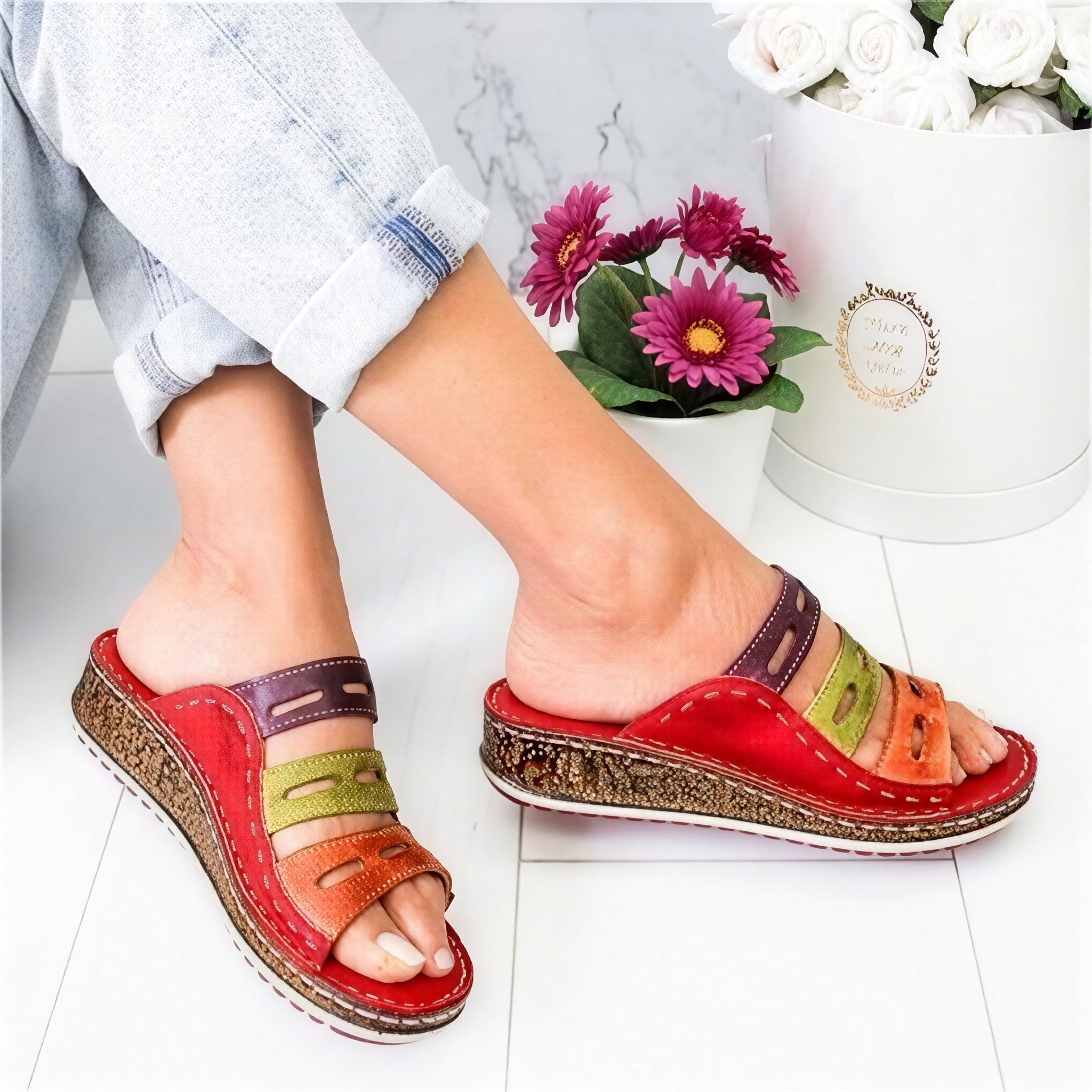 Stella - Sandalias de tacón en cuña
