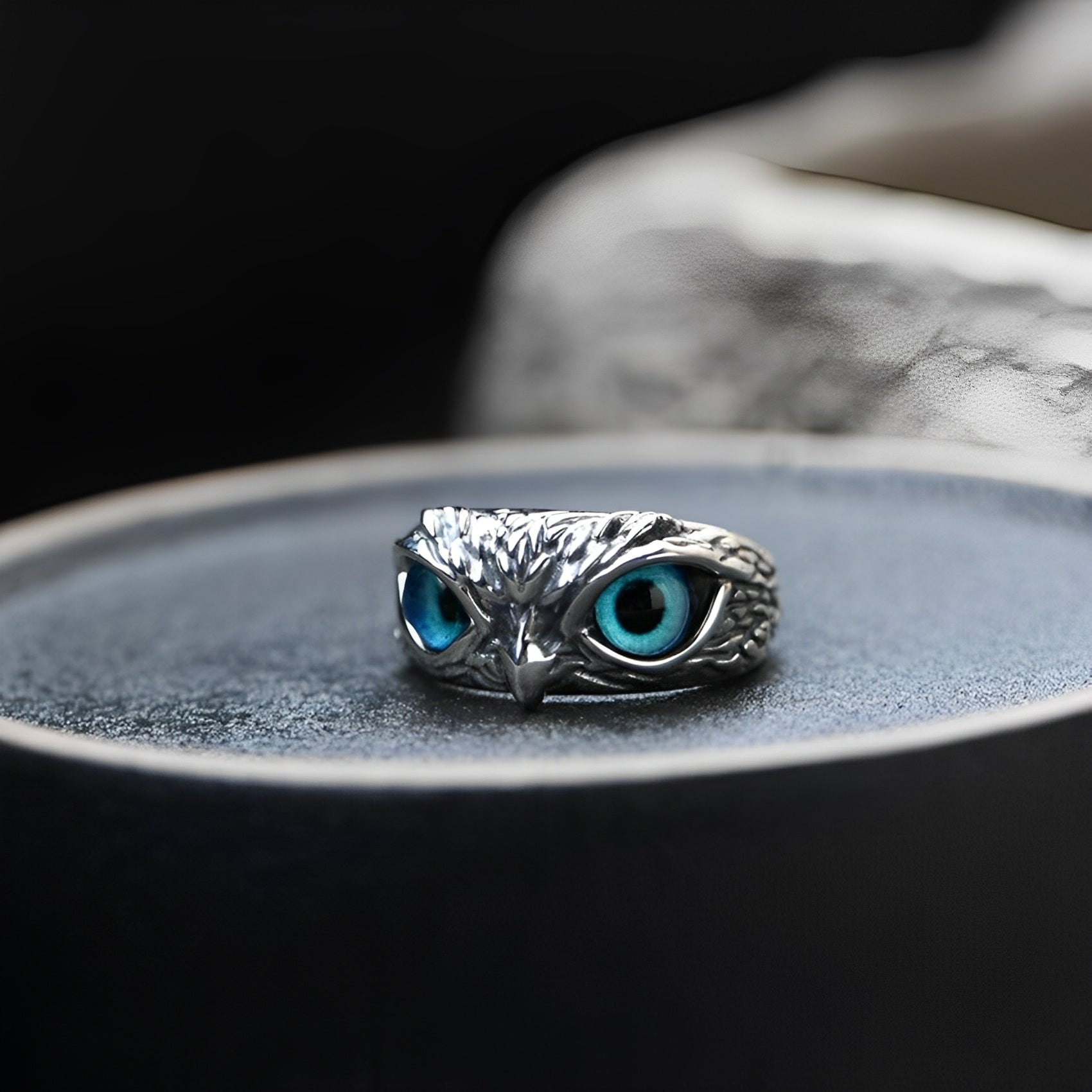 Niva – Anillo de amuleto ajustable en plata y ópalo