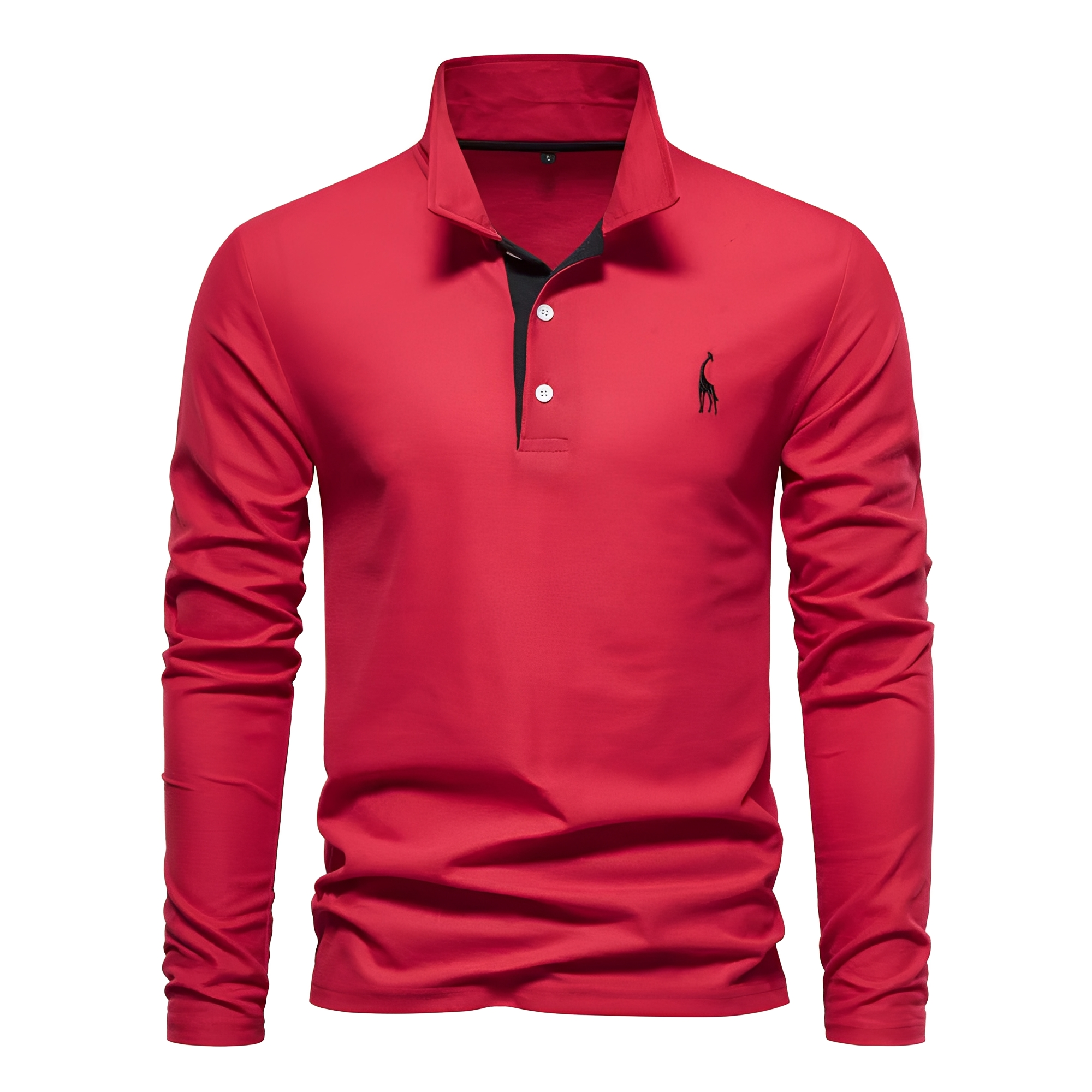 Antoine - Polo casual de manga larga para hombres