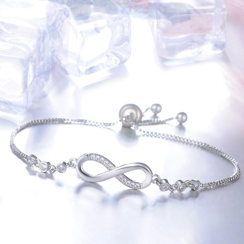 Megan – Pulsera ajustable de infinito de plata