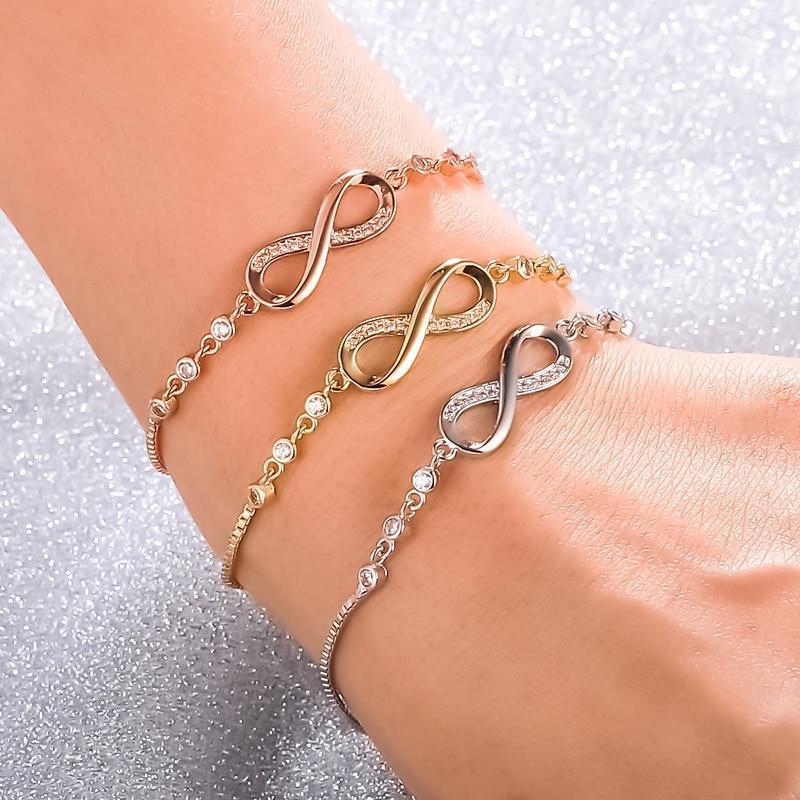 Megan – Pulsera ajustable de infinito de plata