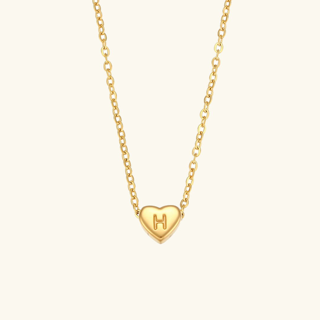 Corazón - Collar de iniciales de oro