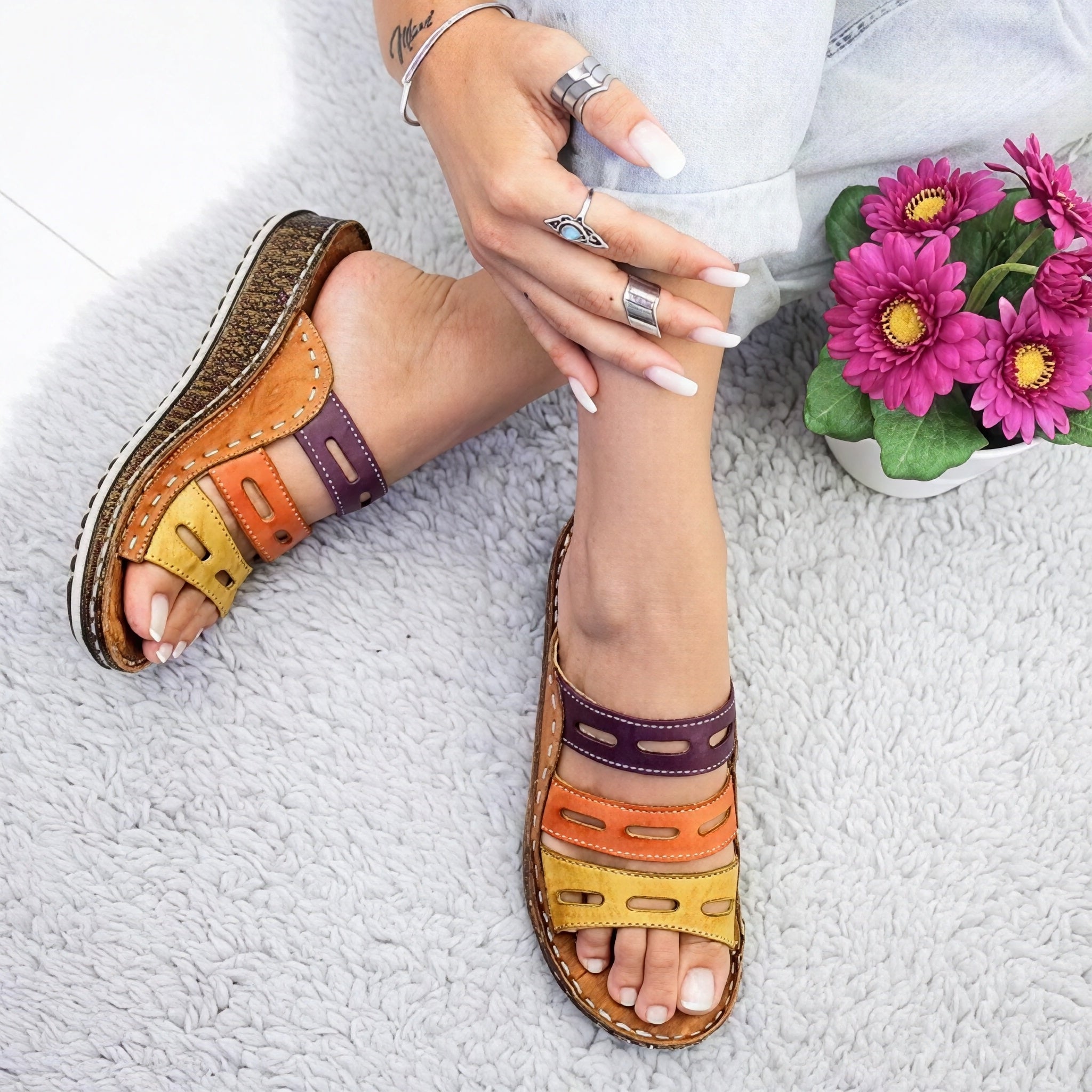 Stella - Sandalias de tacón en cuña