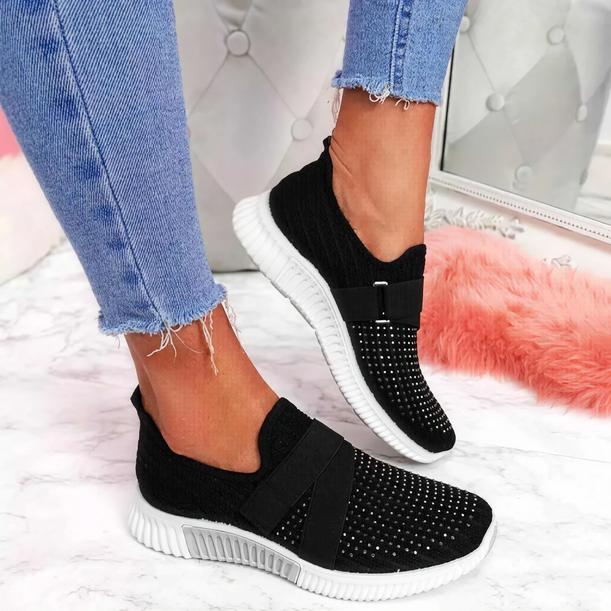 Kinsley - Zapatillas slip-on con detalles de cristal
