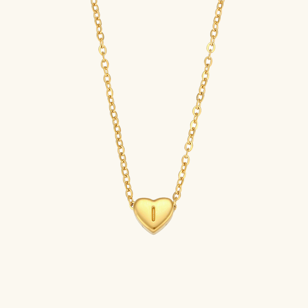 Corazón - Collar de iniciales de oro