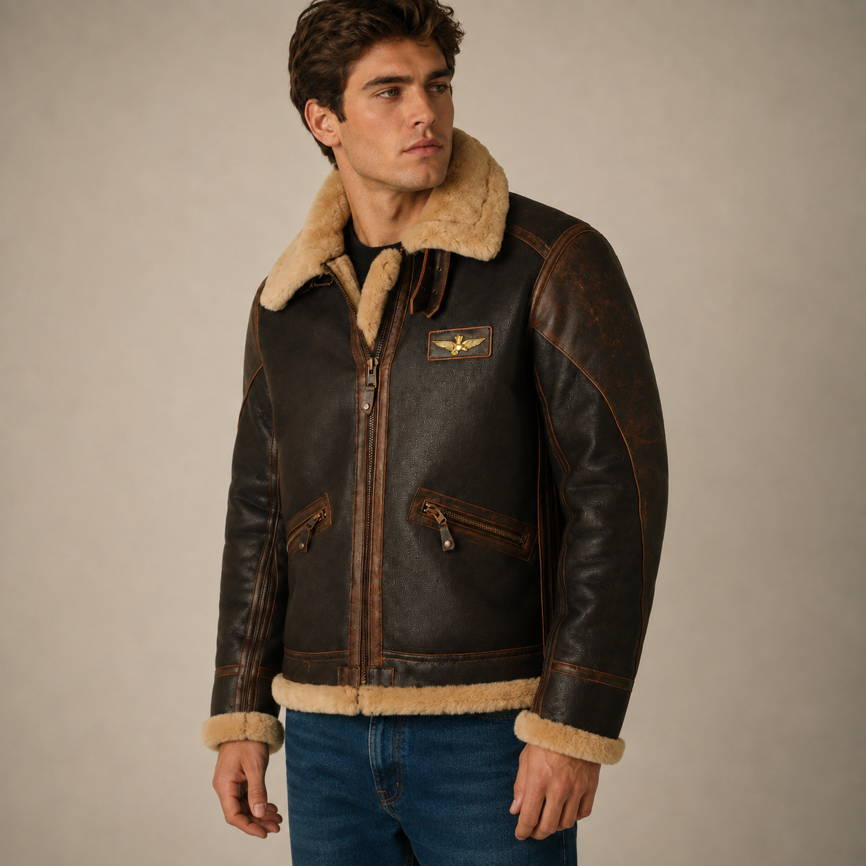 William - Chaqueta clásica para hombre gruesa y cálida