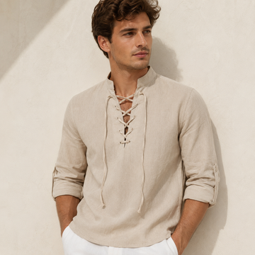 Oliver - Camisa de Manga Larga con Detalles de Cuerda