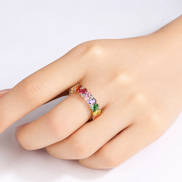 Colette – Anillo de Declaración Sparkle Arcoíris