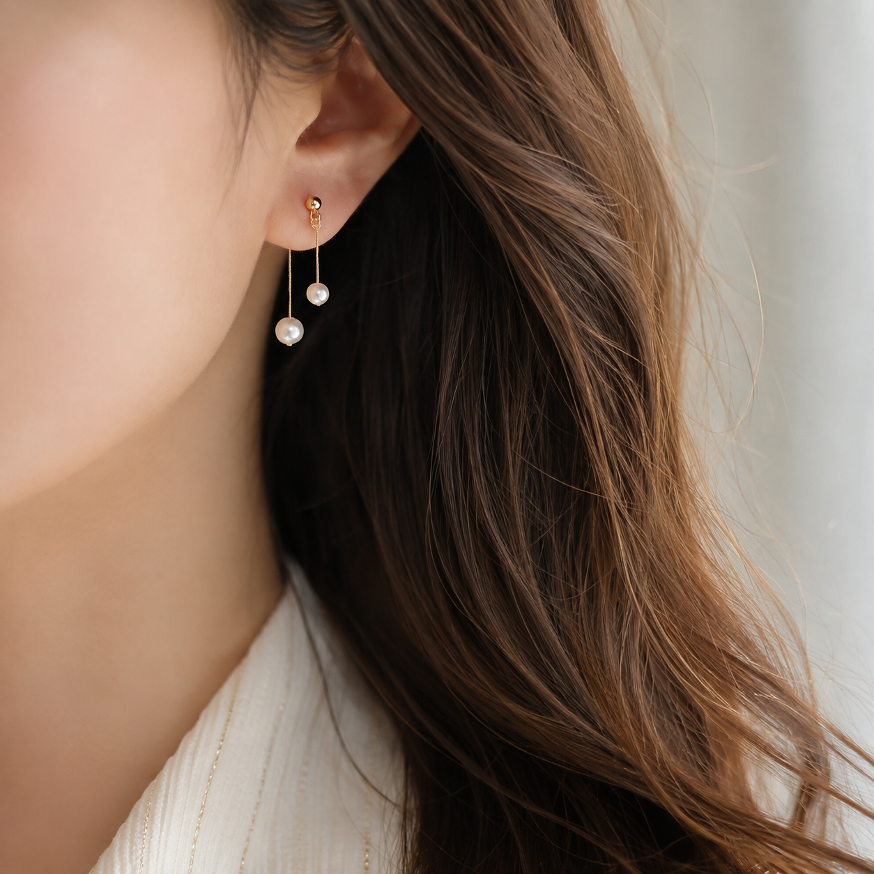 Alice – Pendientes colgantes de perla romántica