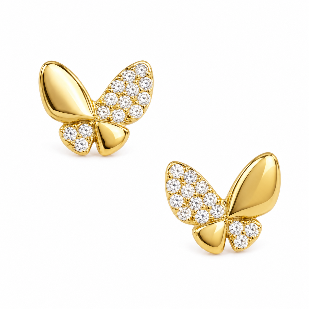 Pendientes de mariposa con cristales Pave