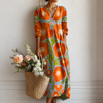 Amelia - Vestido maxi con escote en V