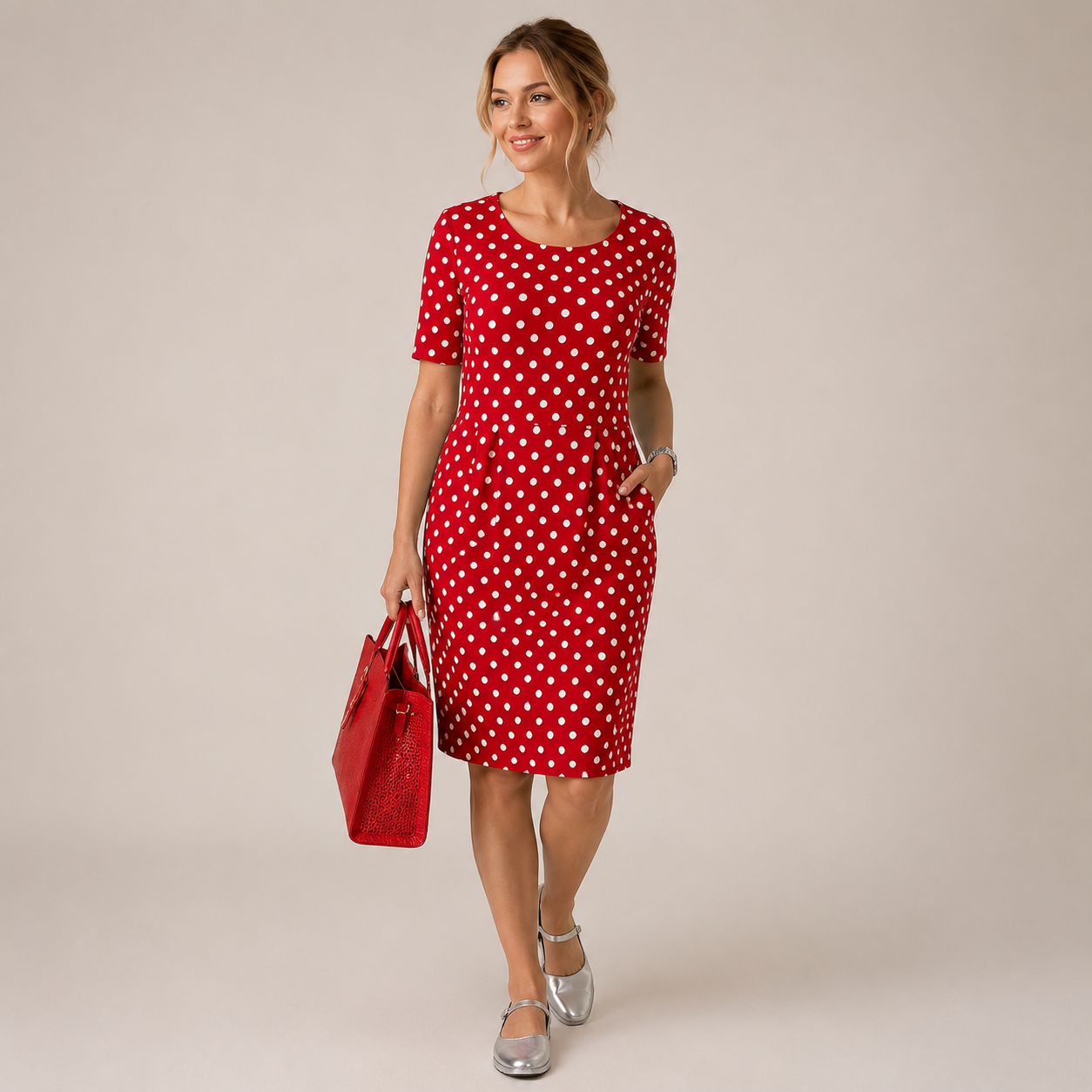 Carolyn - Vestido Casual de Lunares