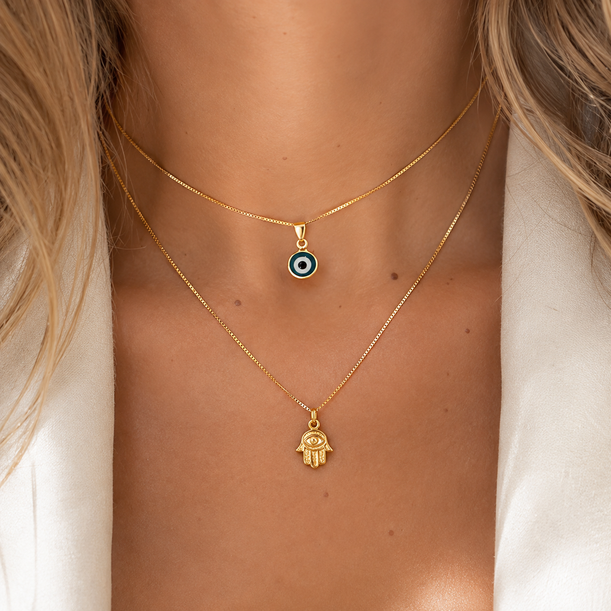Sahar – Collar de dos filas de mal de ojo