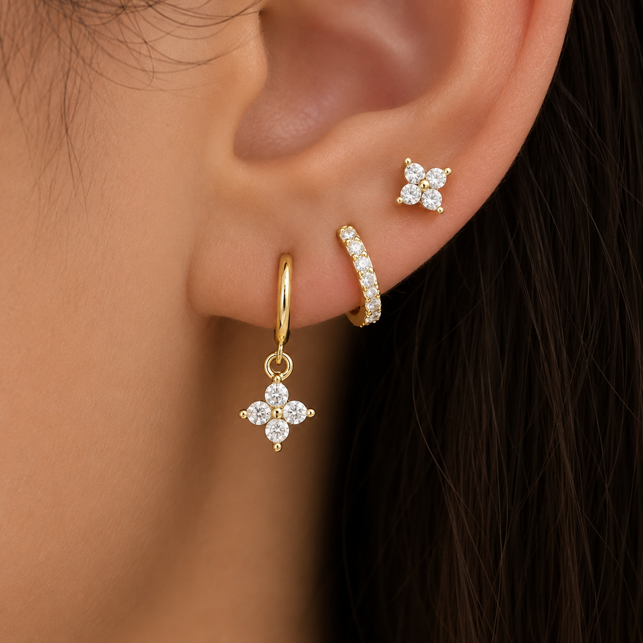 Mariana – Conjunto de tres Pendientes con Circonitas