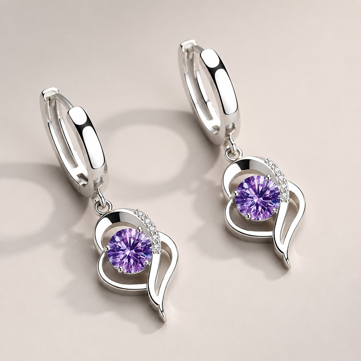 Noelle – Pendientes de flores de plata de ley 925 y circonitas