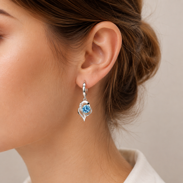 Noelle – Pendientes de flores de plata de ley 925 y circonitas