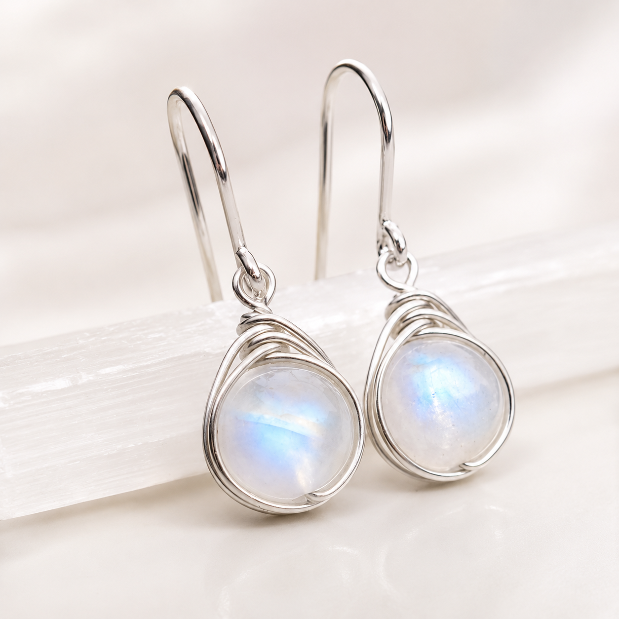 Aylin – Pendientes colgantes boho con moonstone