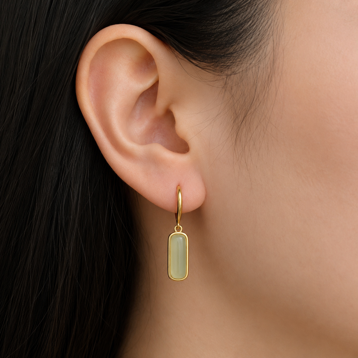Fiona - Pendientes colgantes de jade