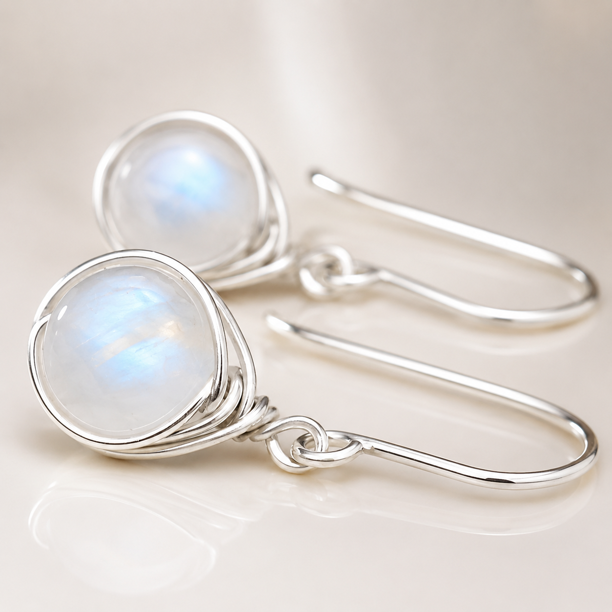 Aylin – Pendientes colgantes boho con moonstone