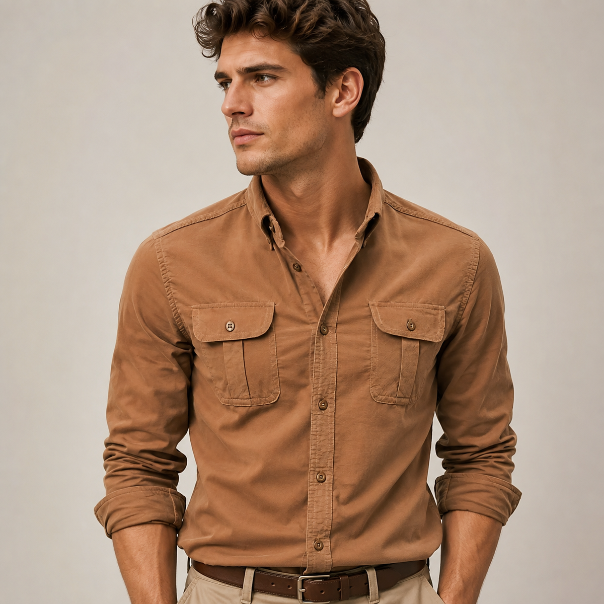 Blake - Camisa casual de manga larga para hombre