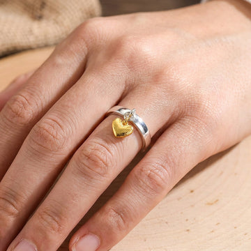 Maelie – Anillo de plata con corazón móvil estilo retro