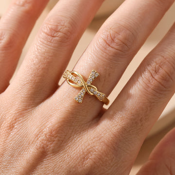 Eliane – Anillo de cruz cristiana para mujer