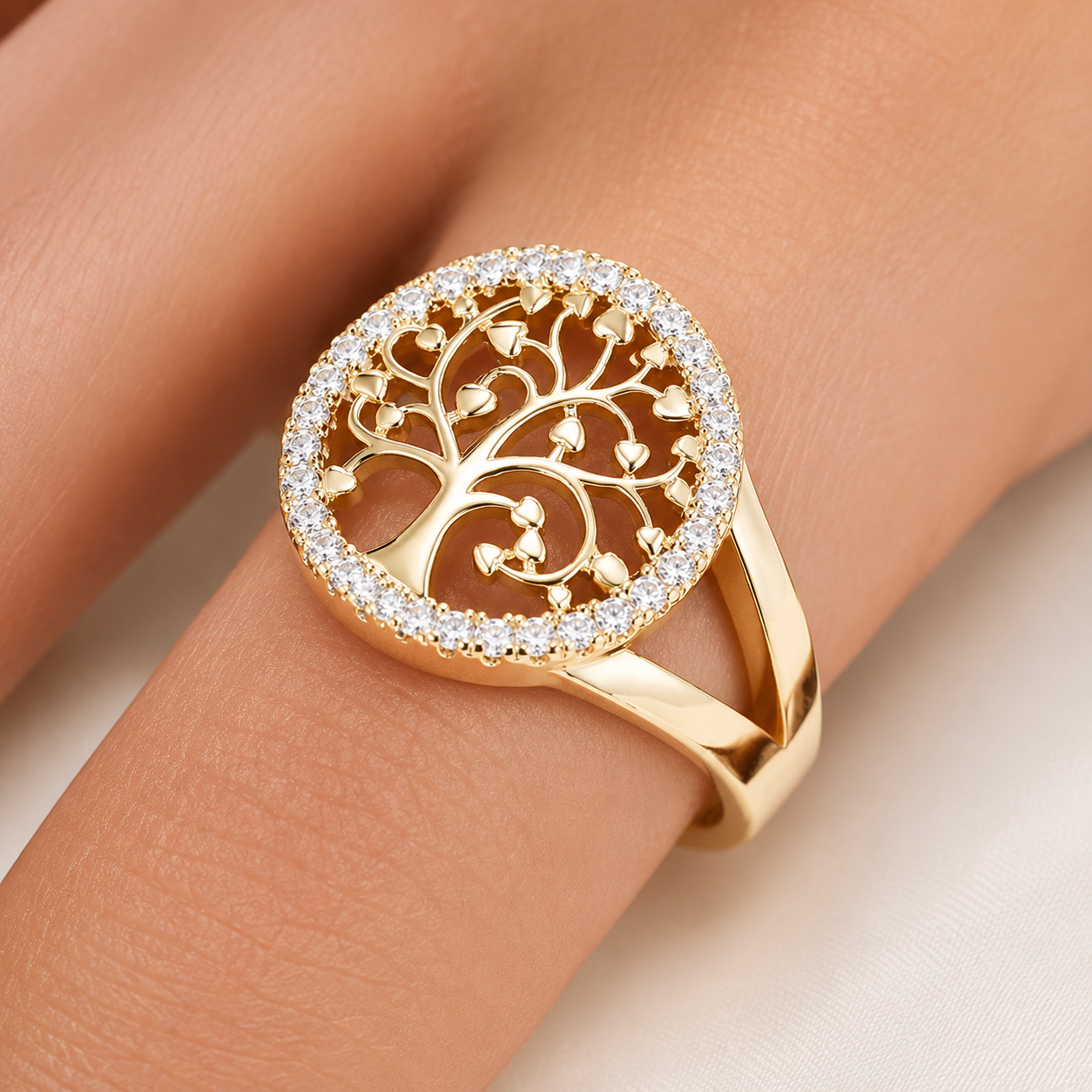 Yelina – Anillo árbol de la vida en oro o plata