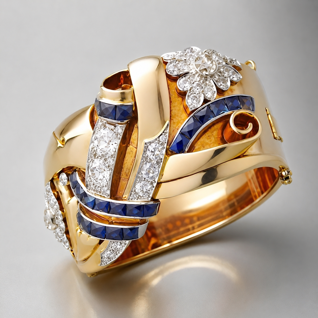 Mireille – Anillo vintage en oro y circonio azul