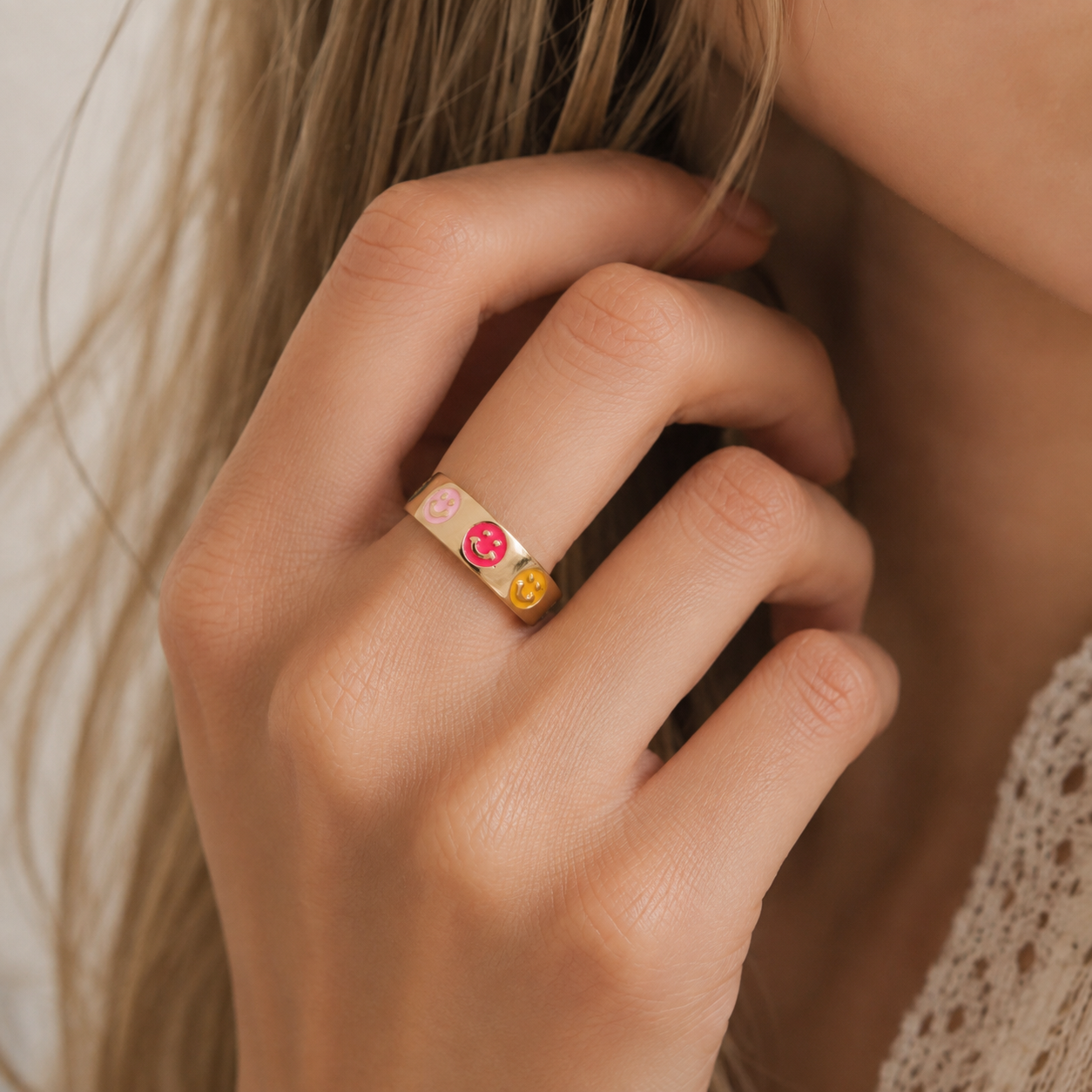 Smiley - Anillo sonriente colorido