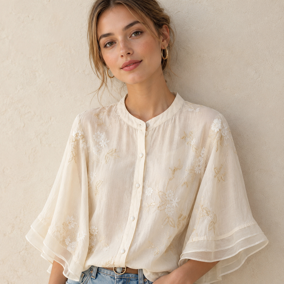 Elaine - Blusa Bordada Versátil