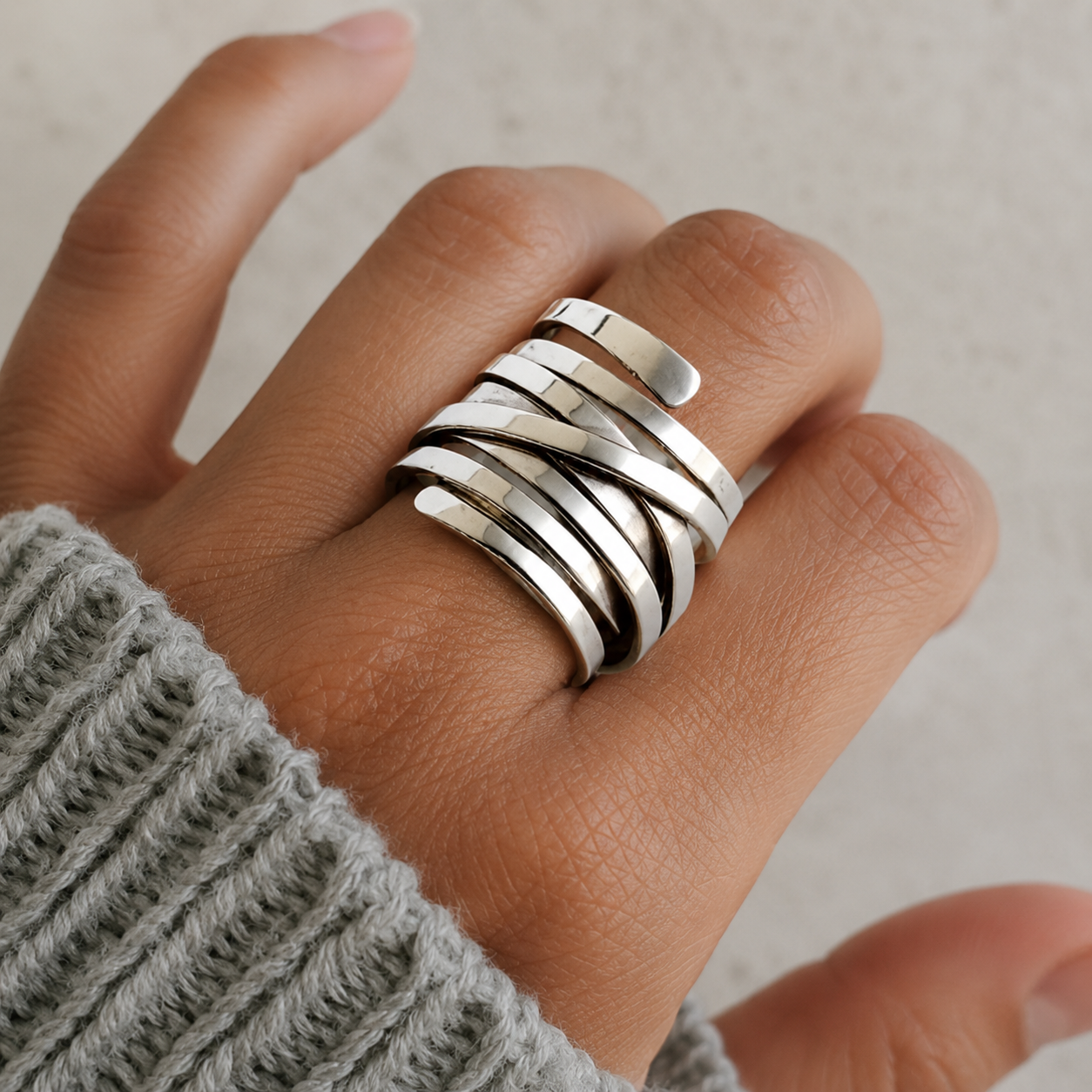 Bliss – Anillo de Plata Vintage Grueso