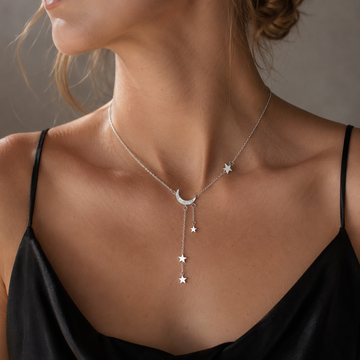 Lunara – Collar de Plata con Luna y Estrellas