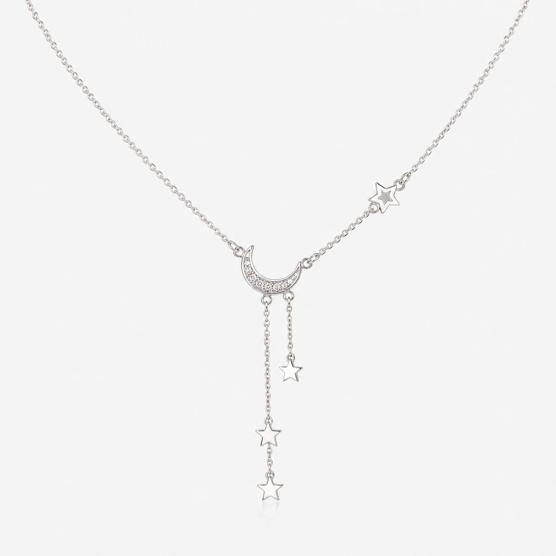 Lunara – Collar de Plata con Luna y Estrellas