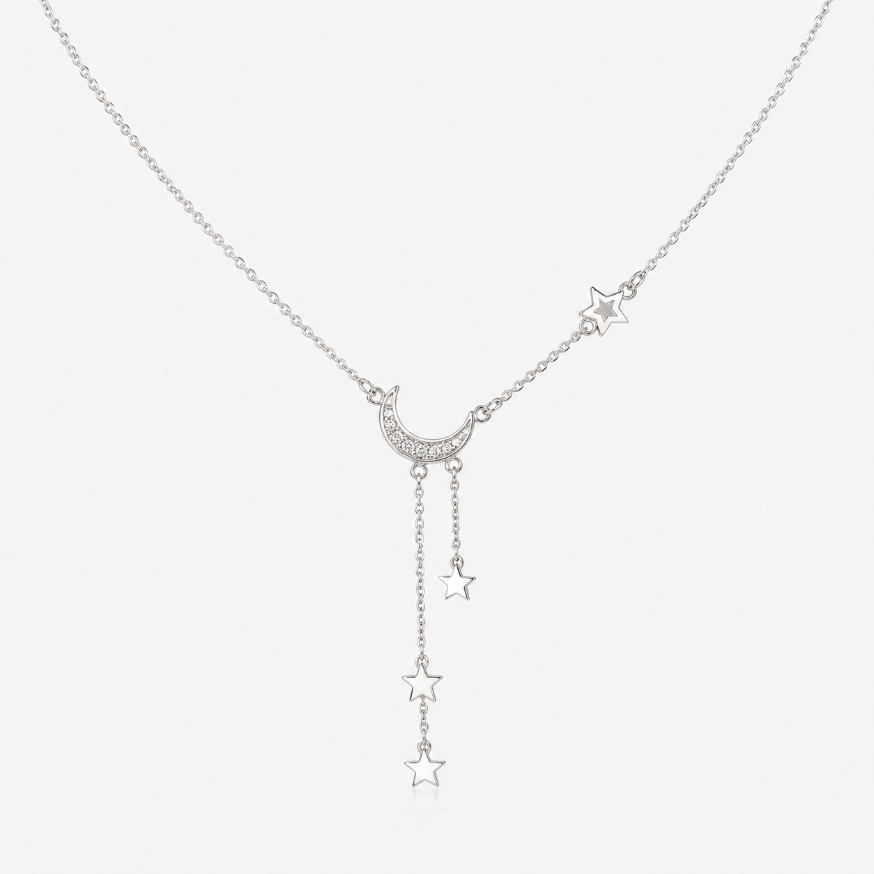 Lunara – Collar de Plata con Luna y Estrellas