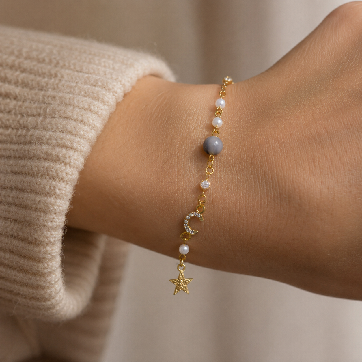 Selina – Pulsera de luna y estrella