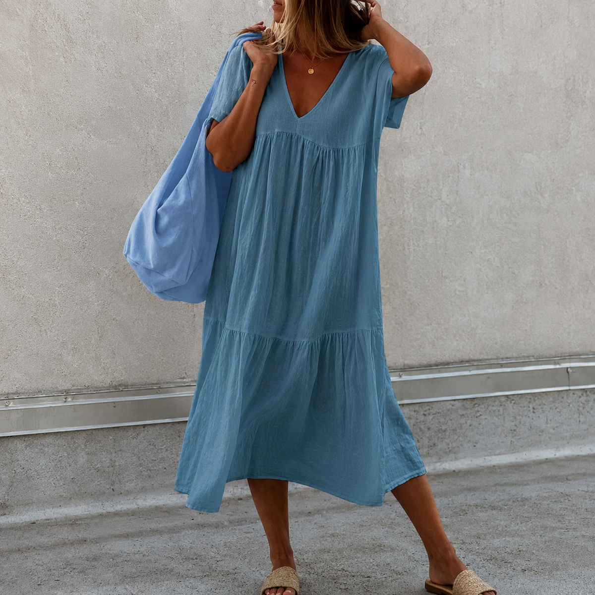 Deanna - Vestido Casual Cuello V Versátil y Cómodo