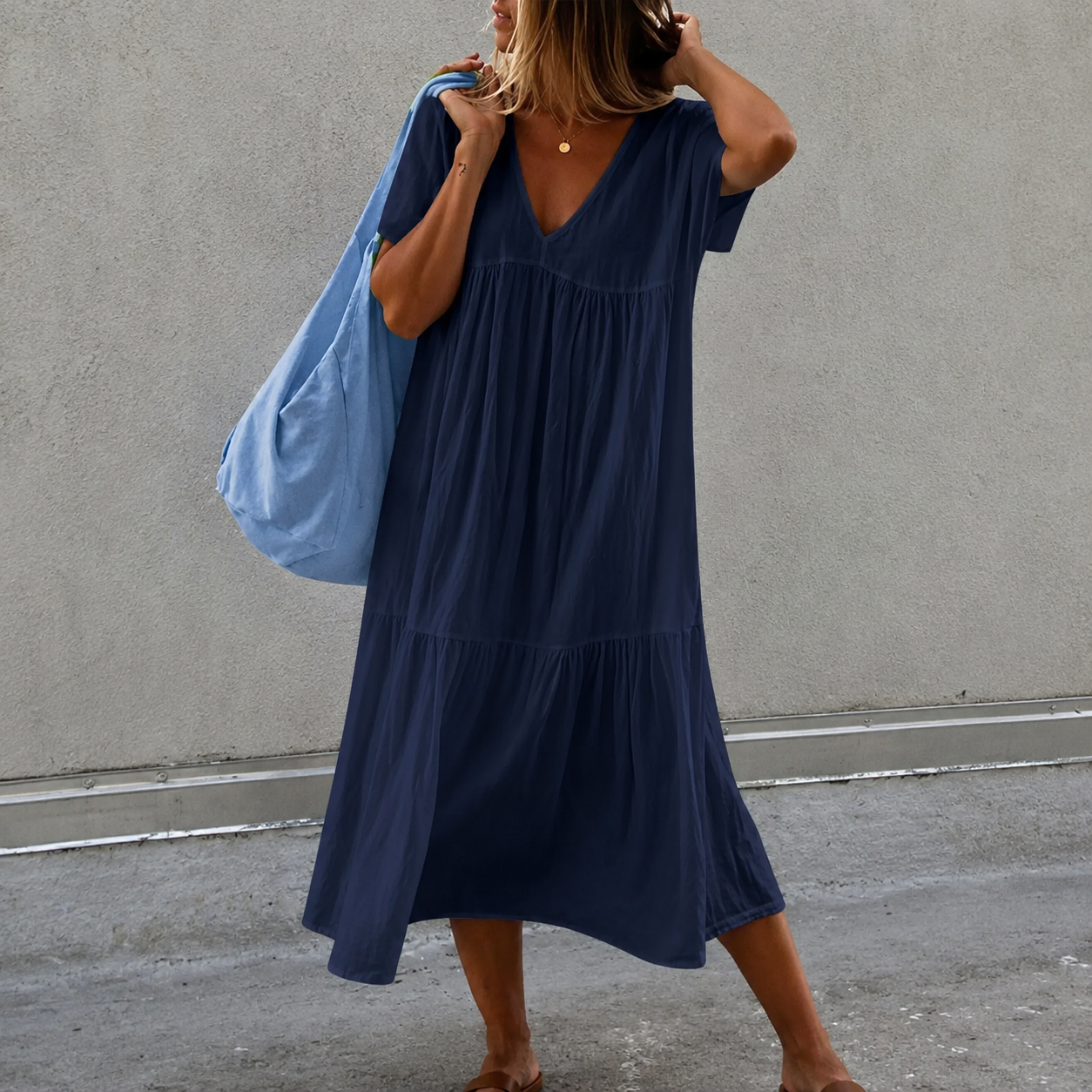 Deanna - Vestido Casual Cuello V Versátil y Cómodo