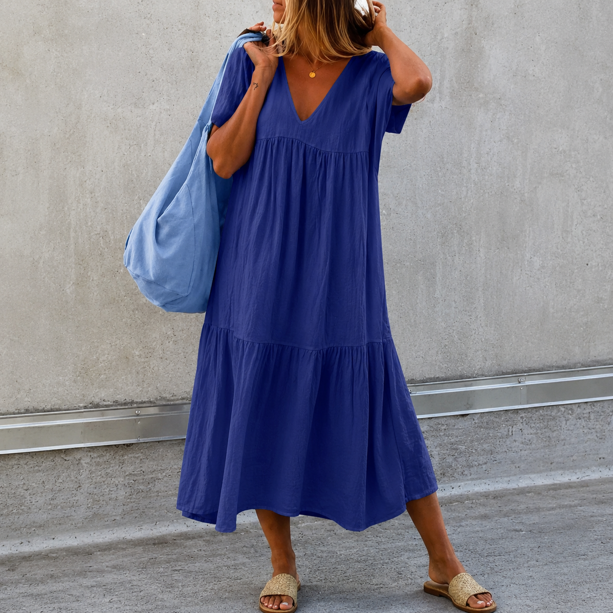 Deanna - Vestido Casual Cuello V Versátil y Cómodo