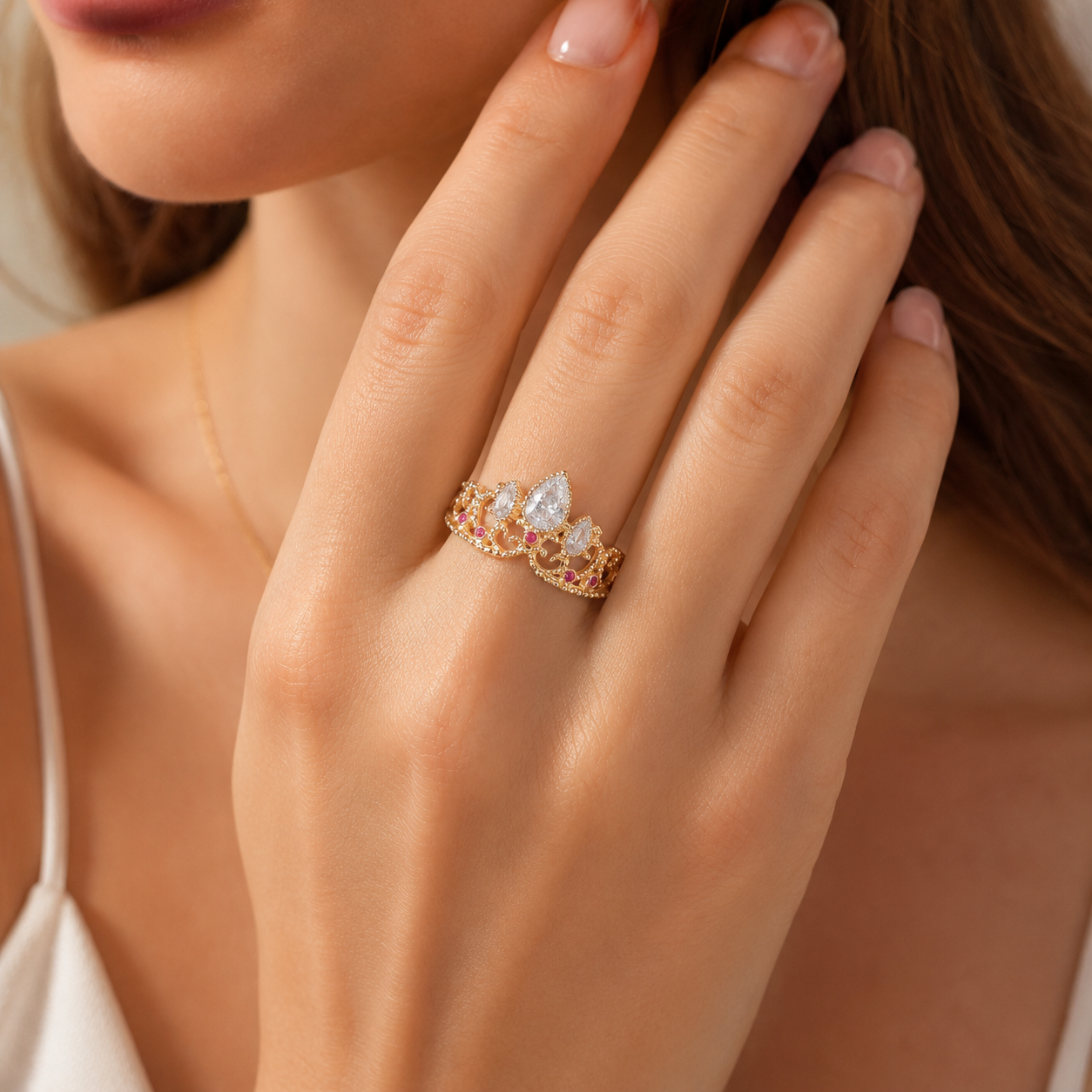 Anillo de Corona Rapunzel - El Anillo de Corona Dorado de Rapunzel