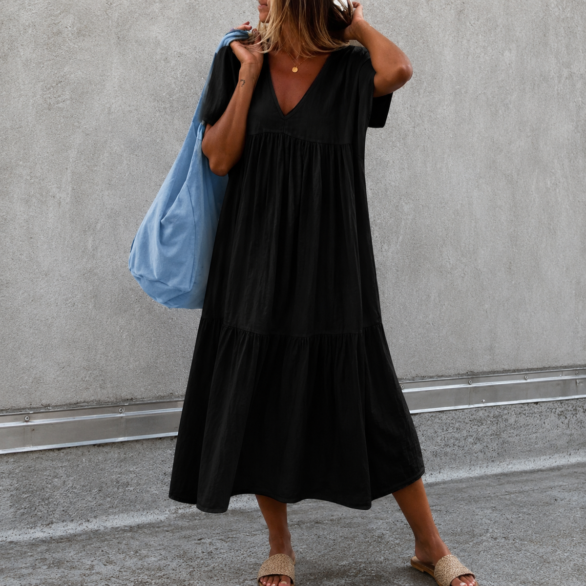 Deanna - Vestido Casual Cuello V Versátil y Cómodo
