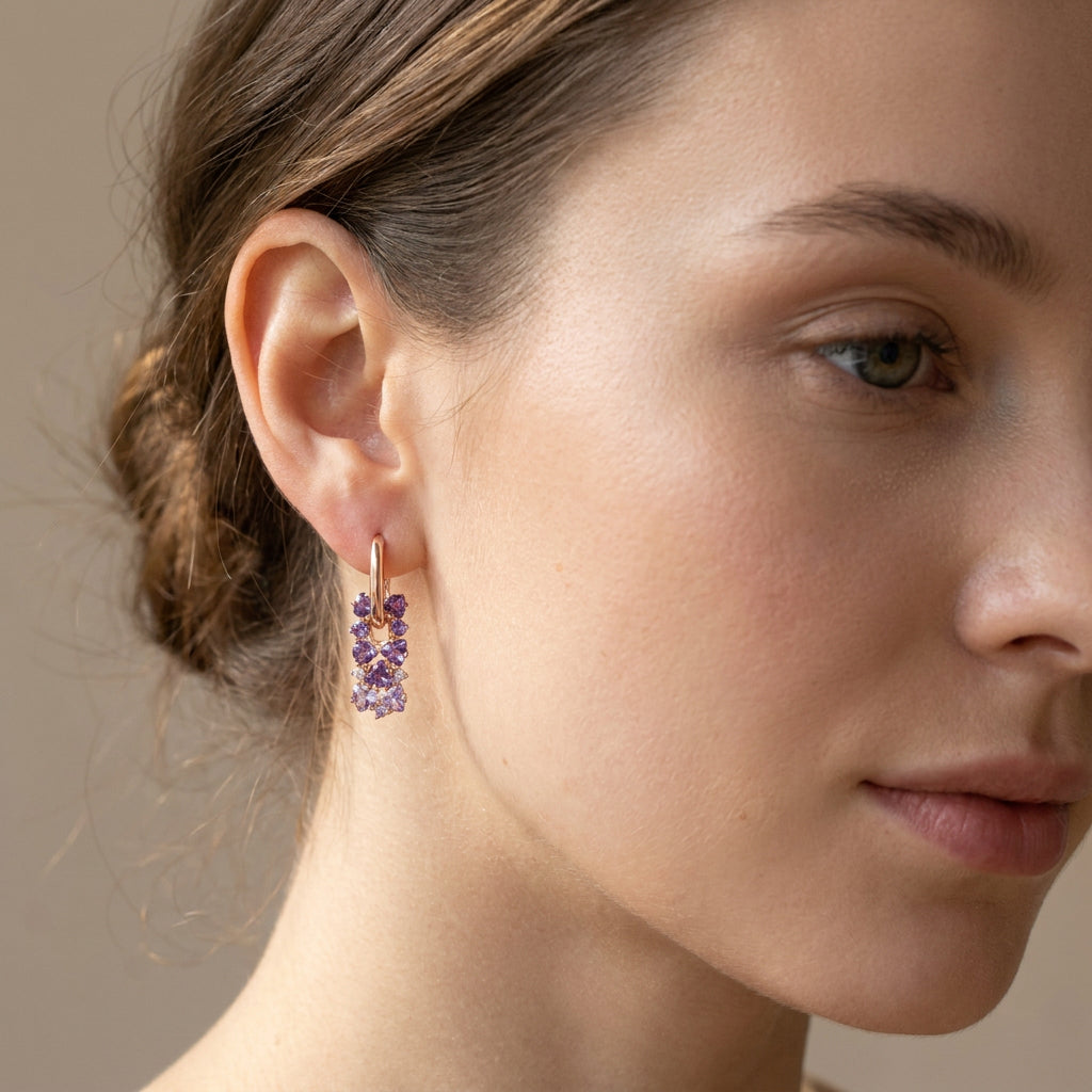 Leah - Pendientes elegantes en lila