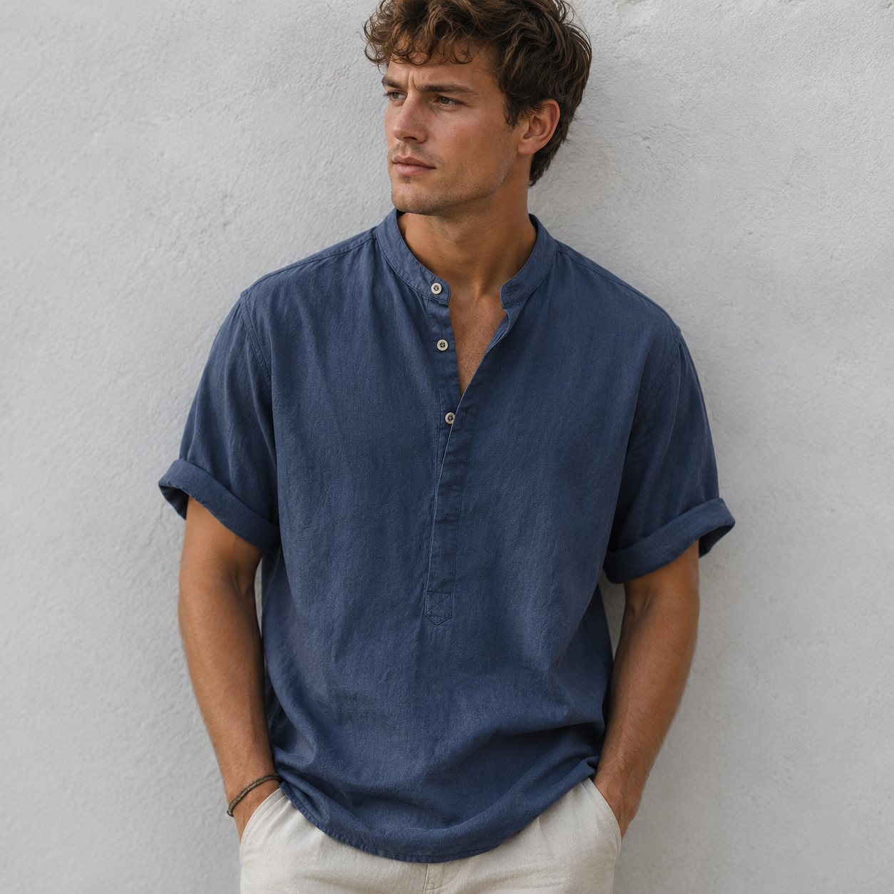 Nico - Camisa Casual de Manga Corta para Hombre