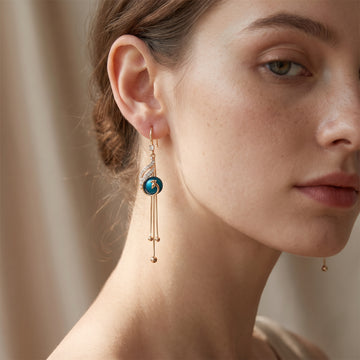 Sheynn – Pendientes festivos con perlas azules