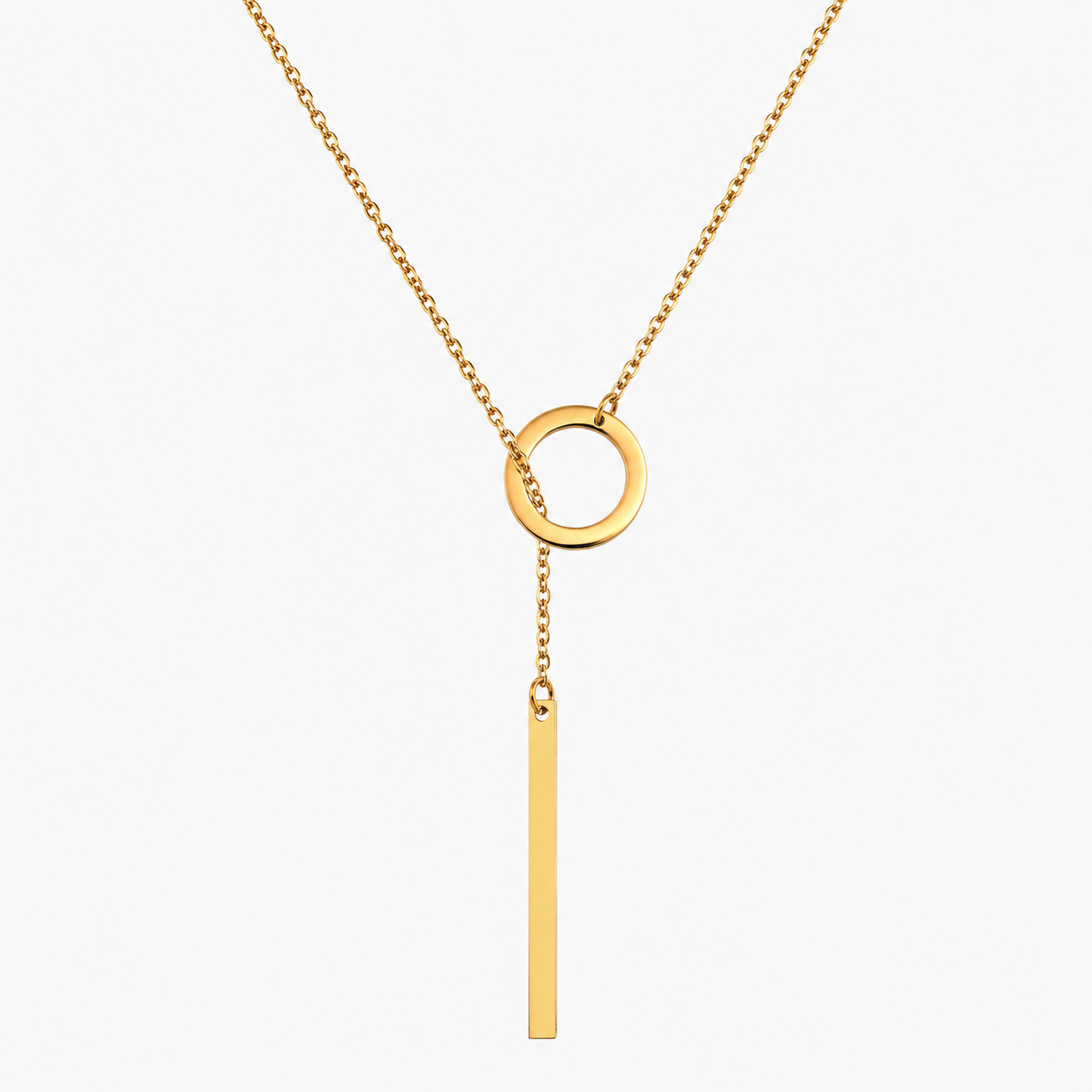Blythe – Collar lariat de oro con barra
